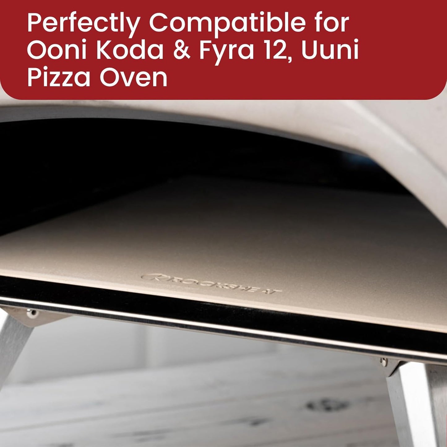 13.2" x 13.2" x 0.4" Square Cordierite Pizza Baking Stone Perfectly Compatible for Ooni Koda & Fyra 12, Uuni Pizza Oven
