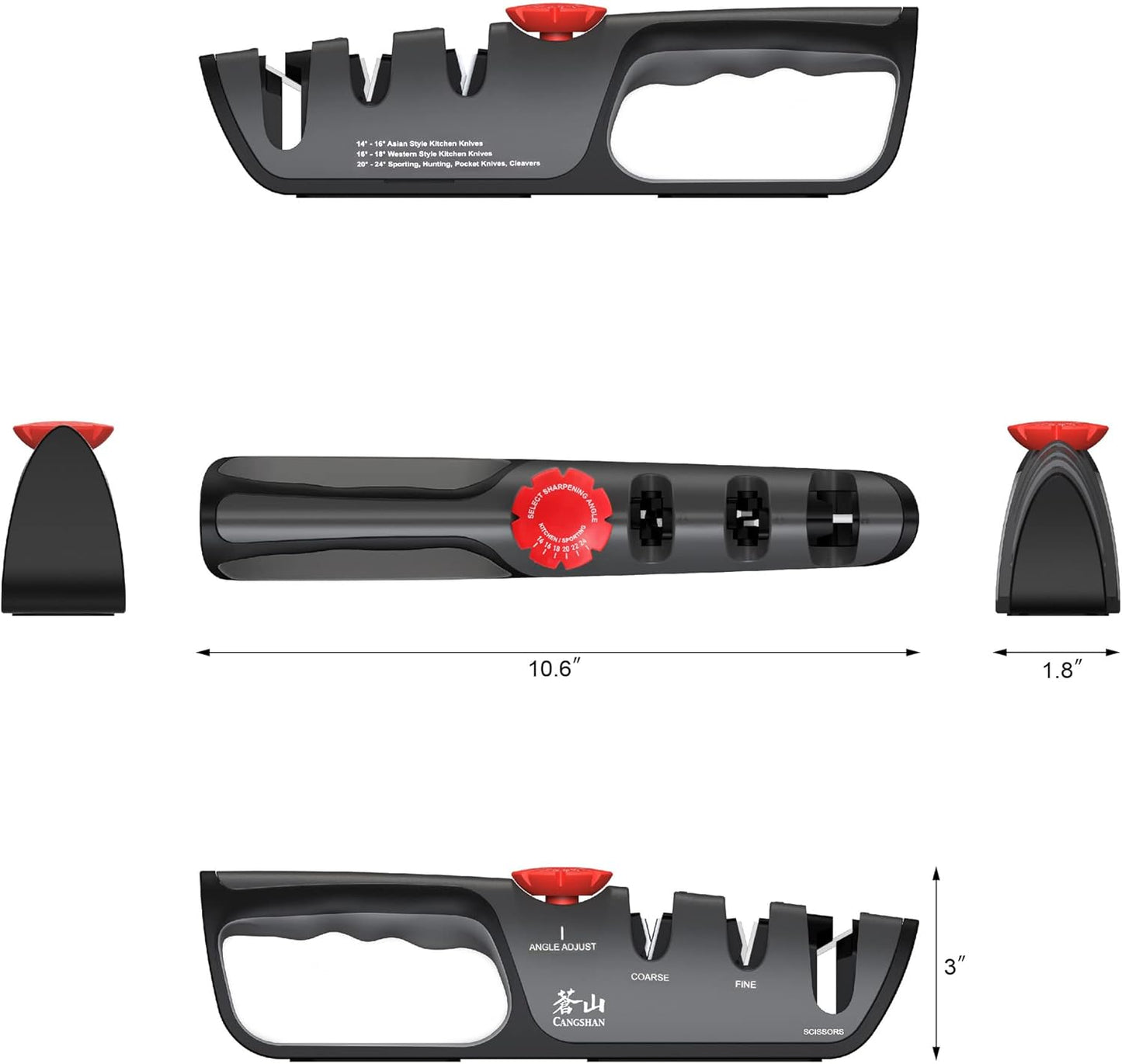 Cangshan HELENA Series German Steel Forged Knife Block Set (10-Piece, Black)