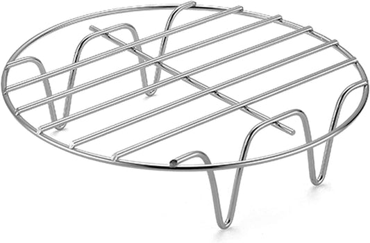 5.9" Round Cooking Rack Versatile Stainless Steel Grid Grill Steamer Rack, Fits Air Fryer Pot Pressure Cooker Canning