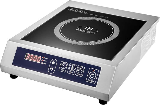 Commercial Induction Cooktop,3500W/ 240V Portable Electric Induction Countertop Burner with Stainless Steel Housing, Durable Commercial Induction Hot Plate for Hotel Restaurant School