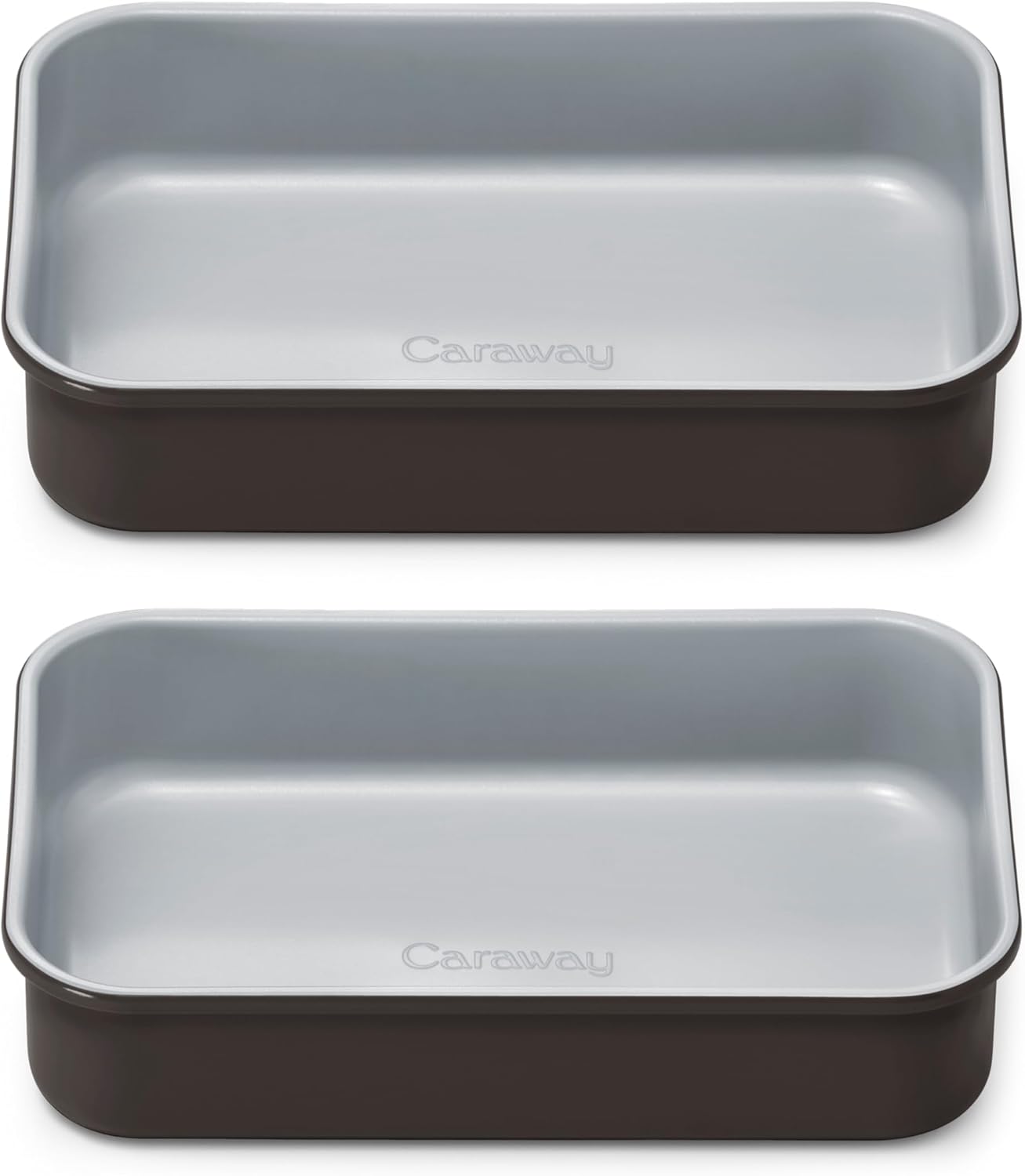 Caraway Nonstick 9” x 6.5” Small Rectangle Baking Pan Duo – Non-Toxic, PTFE & PFOA Free – Aluminized Steel Core – Deep Ceramic Baking Pan for Casseroles, Lasagna & More - Black