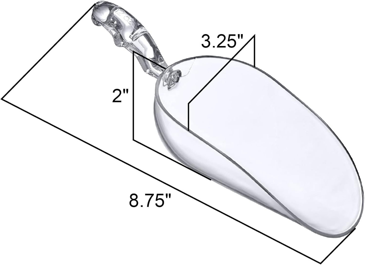 Amazing Abby - Elsa - 12-Ounce Plastic Ice Scoops (Set of 4), Plastic Utility Scoops, BPA-Free, Food-Grade, Shatter-Proof, Good for Kitchen and Restaurant, Perfect for Home and Commercial Use