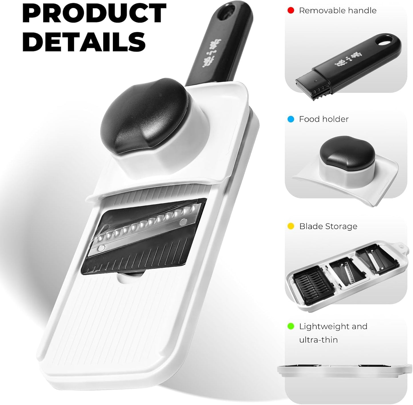 ZHANG XIAO QUAN SINCE 1628 3-in-1 Multi Handheld Mandoline Slicer Stainless Steel Blade, Comfort Grip, Safety Features, Easy to Clean, Ideal for Speedy Slicing of Fruits and Vegetables