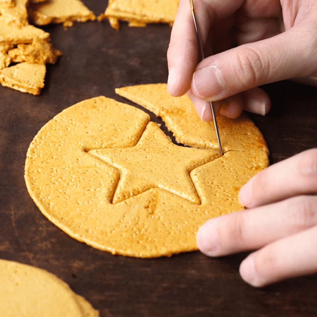 Korean Dalgona Cookie Cutter - Stainless Steel Cookie Cutters Biscuit Molds, Chocolate Molds, Umbrella Star Triangle Circle Cookie Cutter - Sugar Biscuit Kit for Family And Party Game 6PC Set