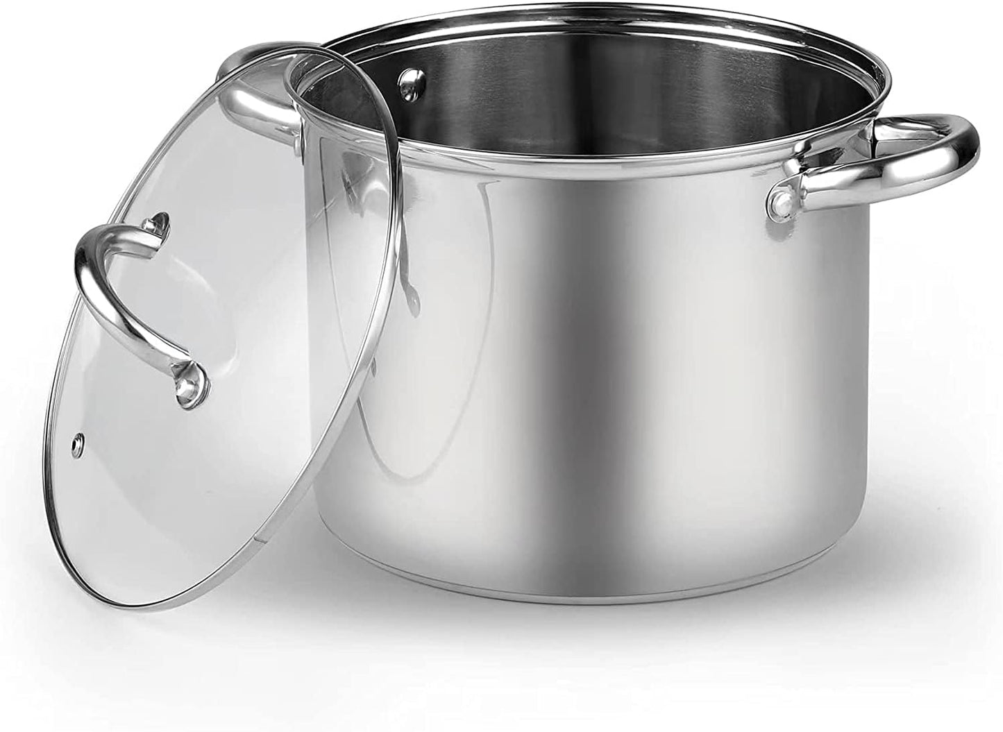 Cook N Home Stockpot with Lid, Basics Stainless Steel Soup Pot, 12-Quart