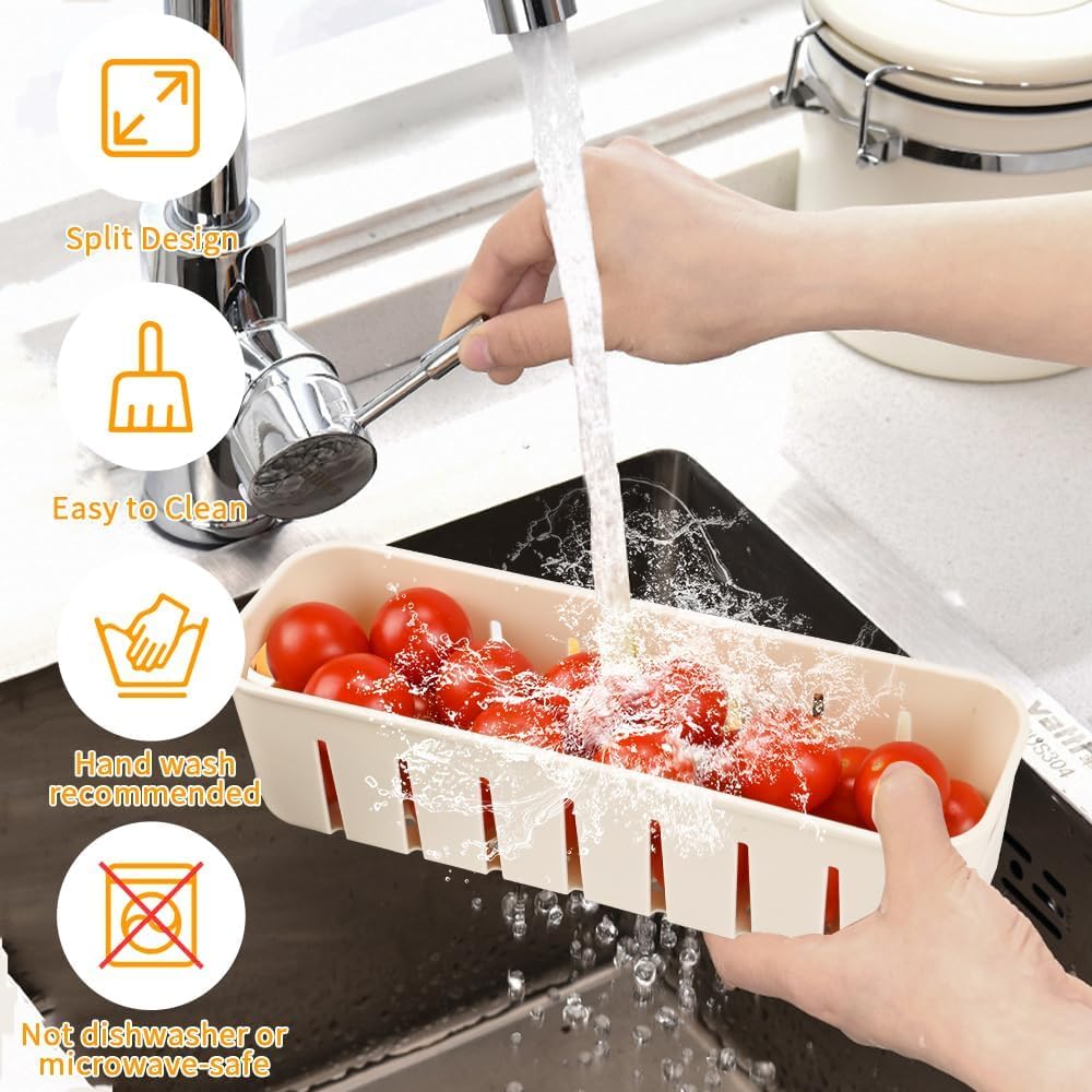 Fruit Storage Containers for Fridge, Fridge Organizer Snackle Box Container, Fruit Containers for Fridge, 4 Compartments Fruit & Vegetable Organizer