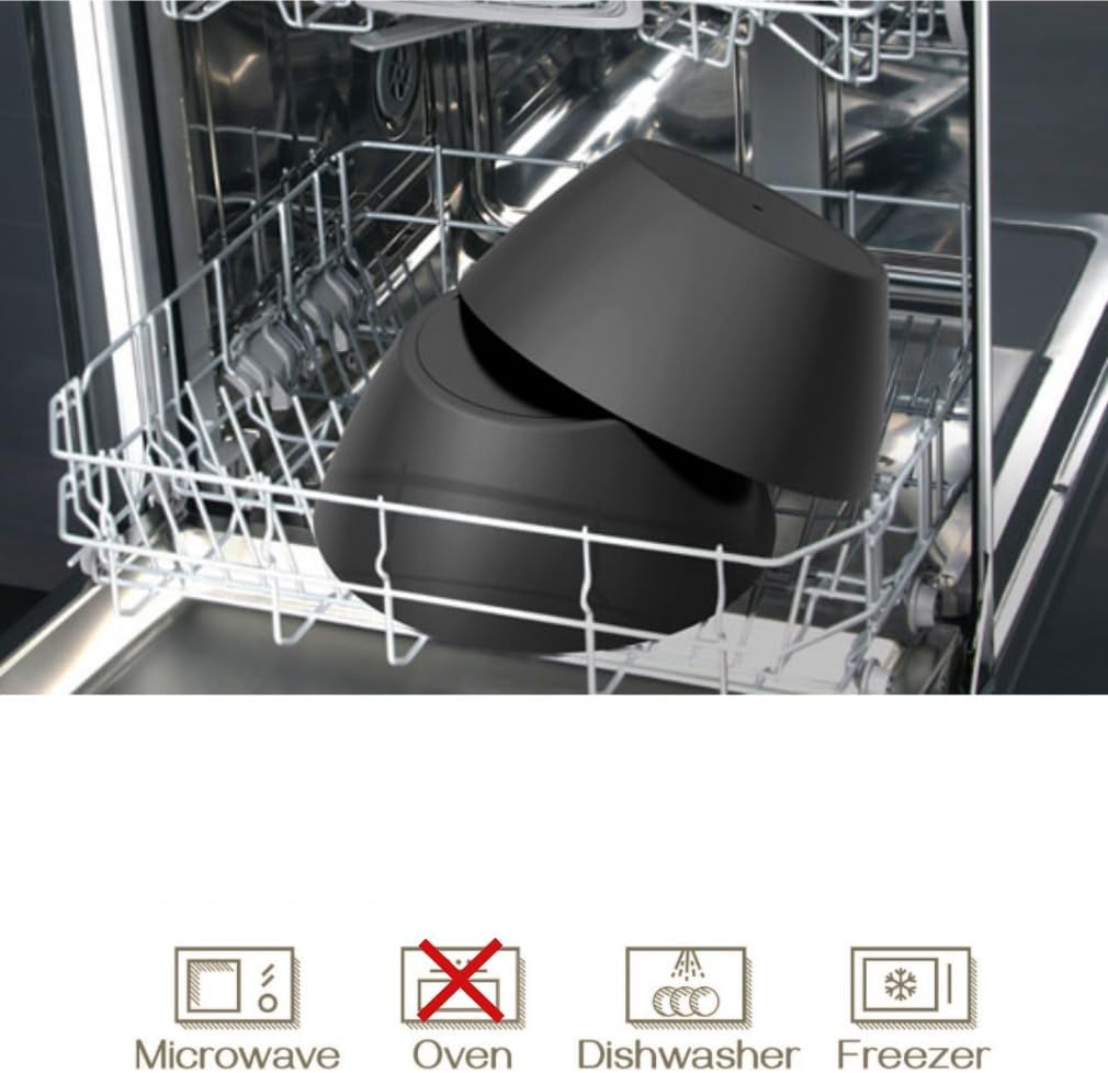 10 inch Bowls for Salad, Large Black Serving Bowl 118 oz, Bamboo Fiber Bowls Set of 3, Microwave and Dishwasher Safe, Great for Salad, Fruits, Vegetables and Pasta, BPA Free