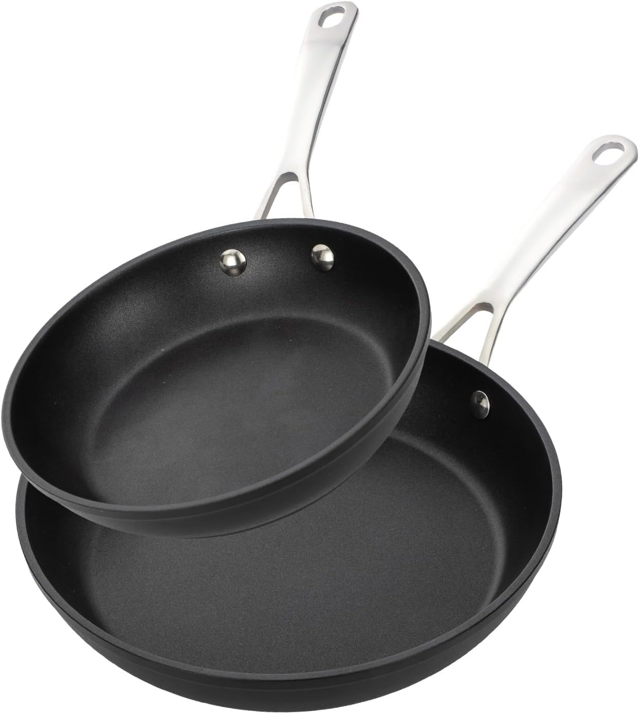 UCC LIFE Non Stick pots and pans set, 9.5" and 12" Kitchen Cookware Pot 2 Piece Set, Stainless Steel Handle, Bottom can Withstand High Temperatures (PFOA PFAS PTFE Free)