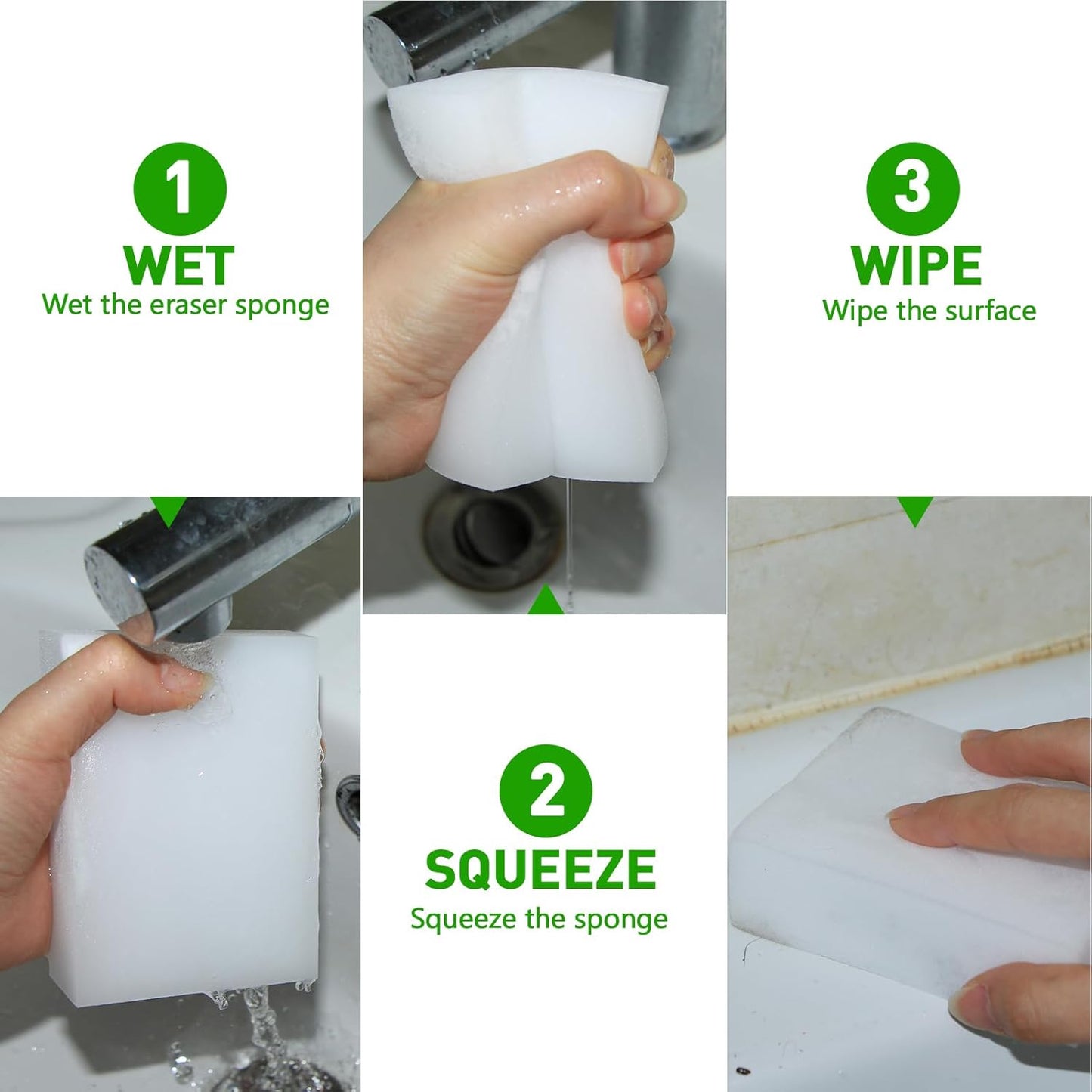 52 Pack Melamine Sponge Thick Melamine Foam in Bulk 2X Thicken Multi-Functional Sponge Eraser for Kitchen Bathroom Sink Tile Office 3.94x 2.76x 1.18in