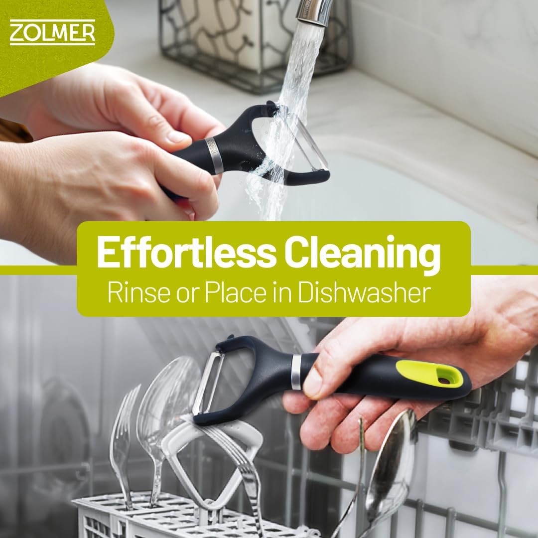 Professional Peelers for kitchen with Smooth Blades - Extra Sharp Vegetable Peelers stainless steel with Y Ergonomic Handle - Dishwasher Safe - Potato peeler hand