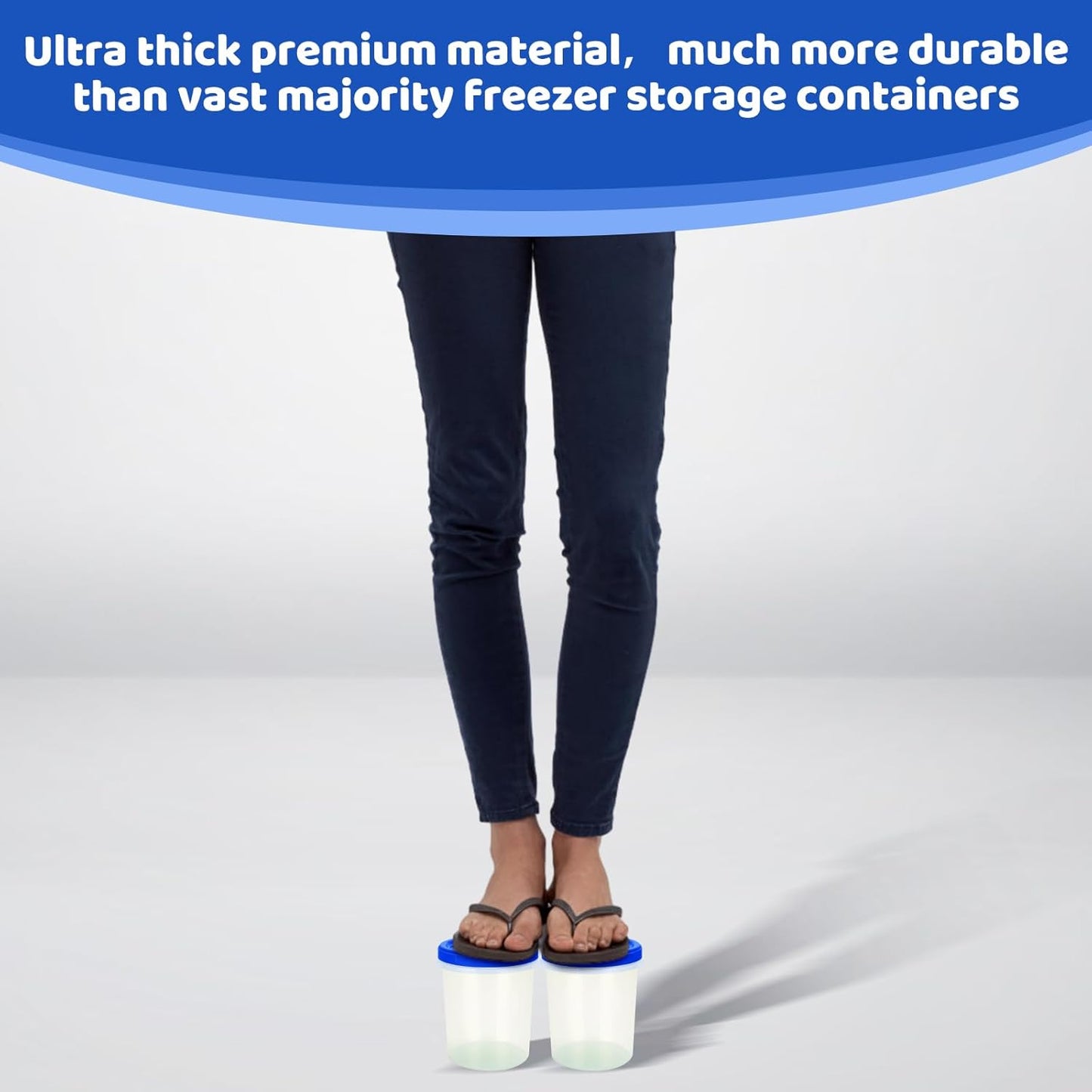 Heavy Duty Airtight Plastic Containers with Twist Top Lids, Stackable Freezer Containers for Lunch, Salad, Soup, Leftover, Ice Cream, BPA Free [6 Pack-32 oz]