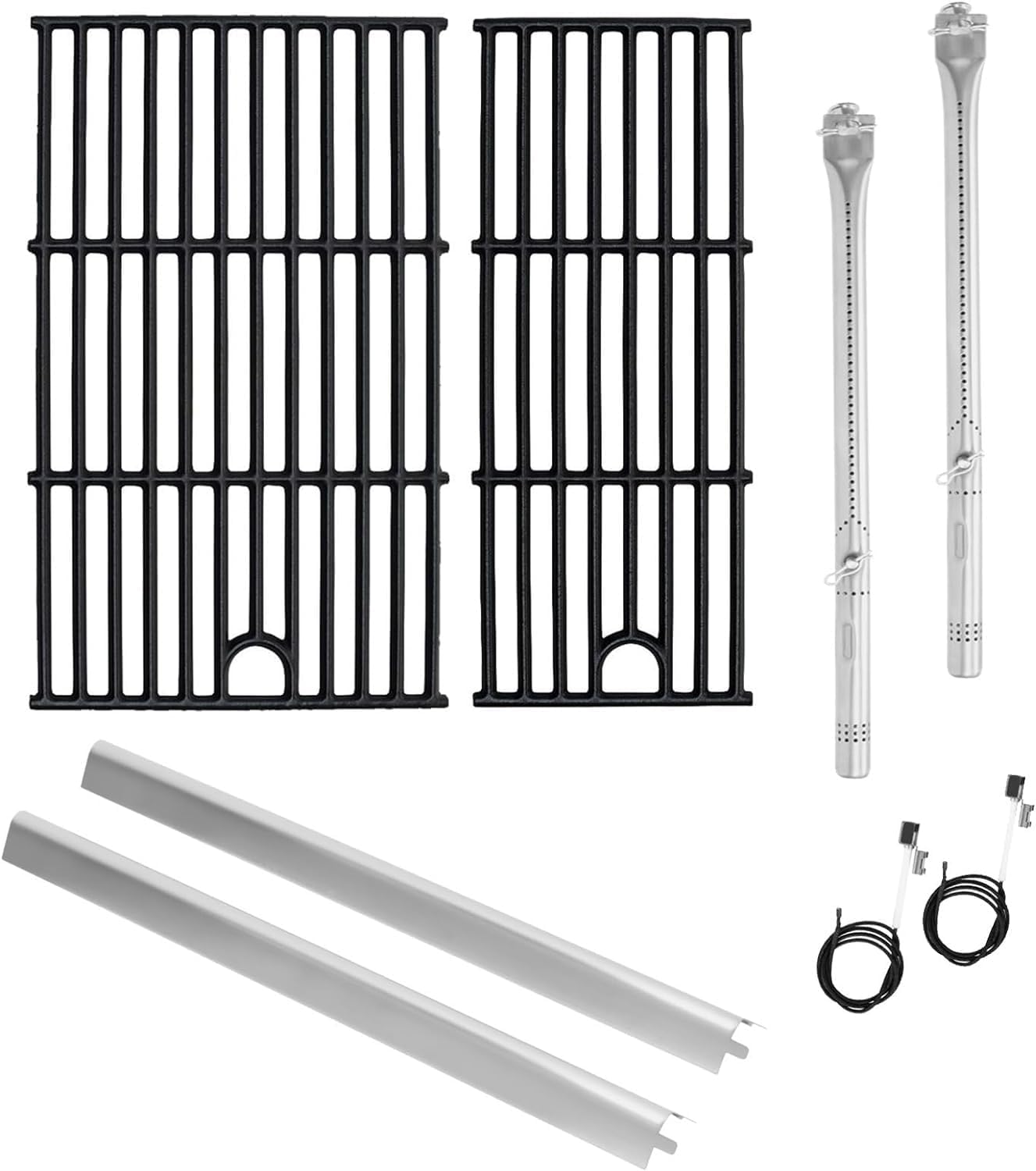 Grill Parts for Charbroil Performance 2-Burner 463630021 463660421 463655621 463630422 463654022, 17 inch Cooking Grate, Burner and Heat Plate Parts for Charbroil Grill Replacement Parts