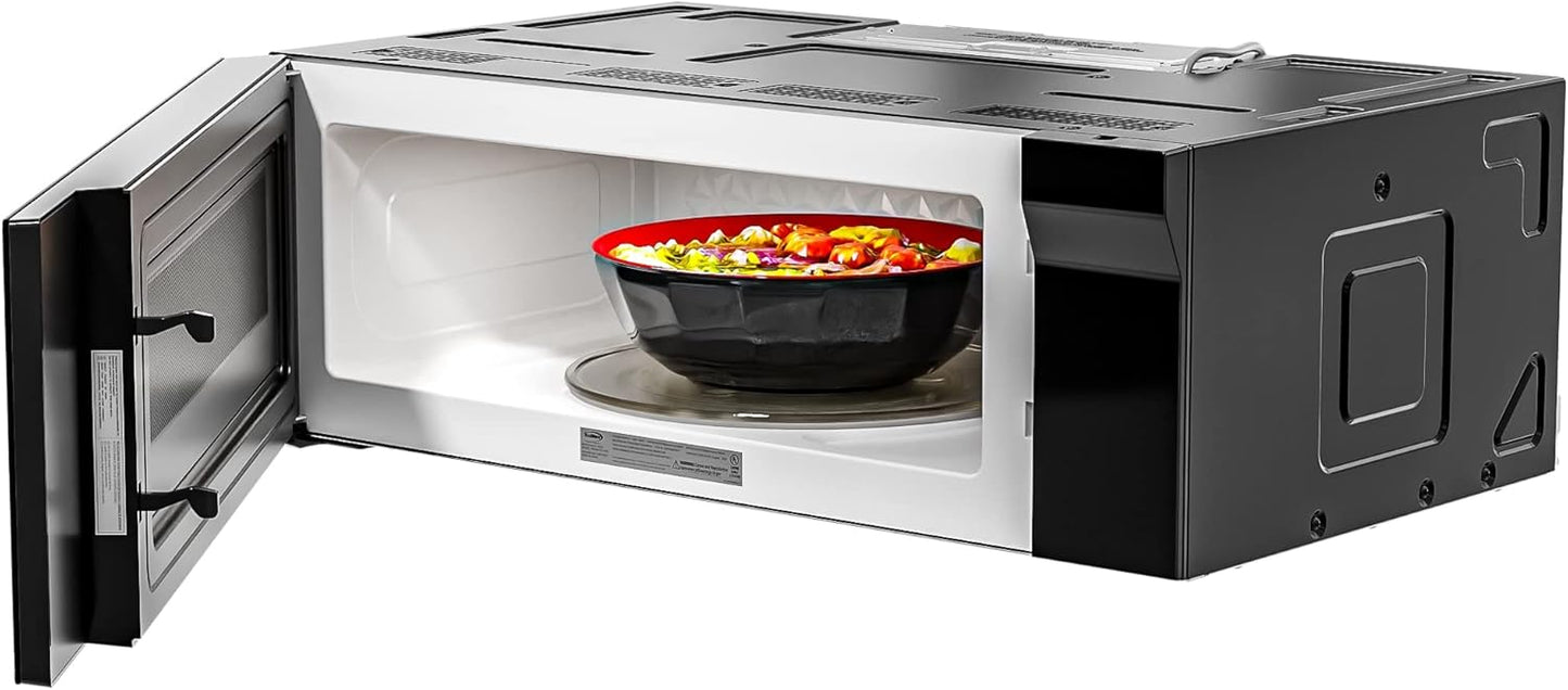KoolMore KM-MLPOT-1SS 30 Inch Over-The-Range Low Profile Microwave, Built-in, 10 Levels, 13.5” Glass Turntable, 1000-Watt Power, Advanced Air Vent, and Heat Circulation, 30 in/1.2 Cu. Ft, Silver