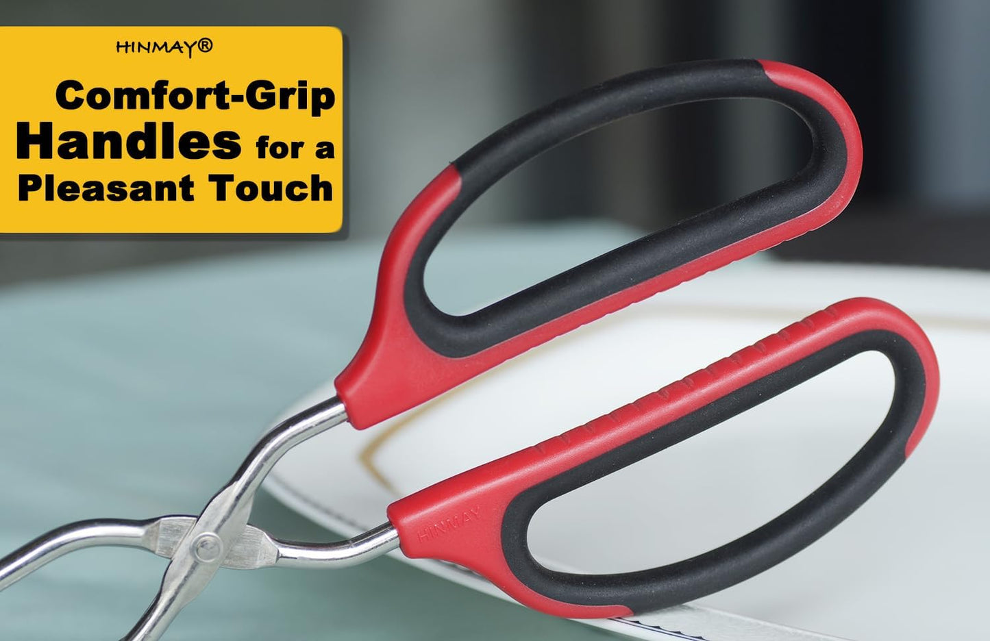 Extra Long Scissor Tongs 15-Inch Stainless Steel Barbecue Grilling Tongs