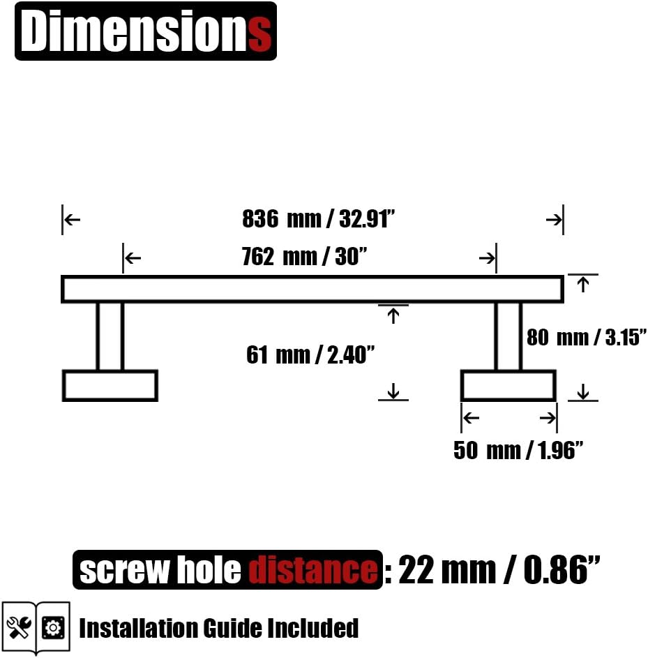 JQK Champagne Bronze Bath Towel Bar, 33 Inch 304 Stainless Steel Thicken 0.8mm Towel Rack Bathroom, Towel Holder Wall Mount, Useable Length 30 Inch, TB110L30-CB
