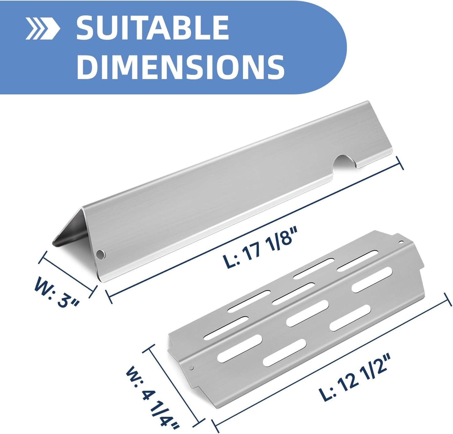 Stainless Steel Grill Grates with 66032 Flavorizer Bars for Weber Genesis II Grill Parts GS4,66095 Cooking Grates 66795 Heat Deflector Replacement Parts for Weber Genesis ii E-310 E-315 S-335