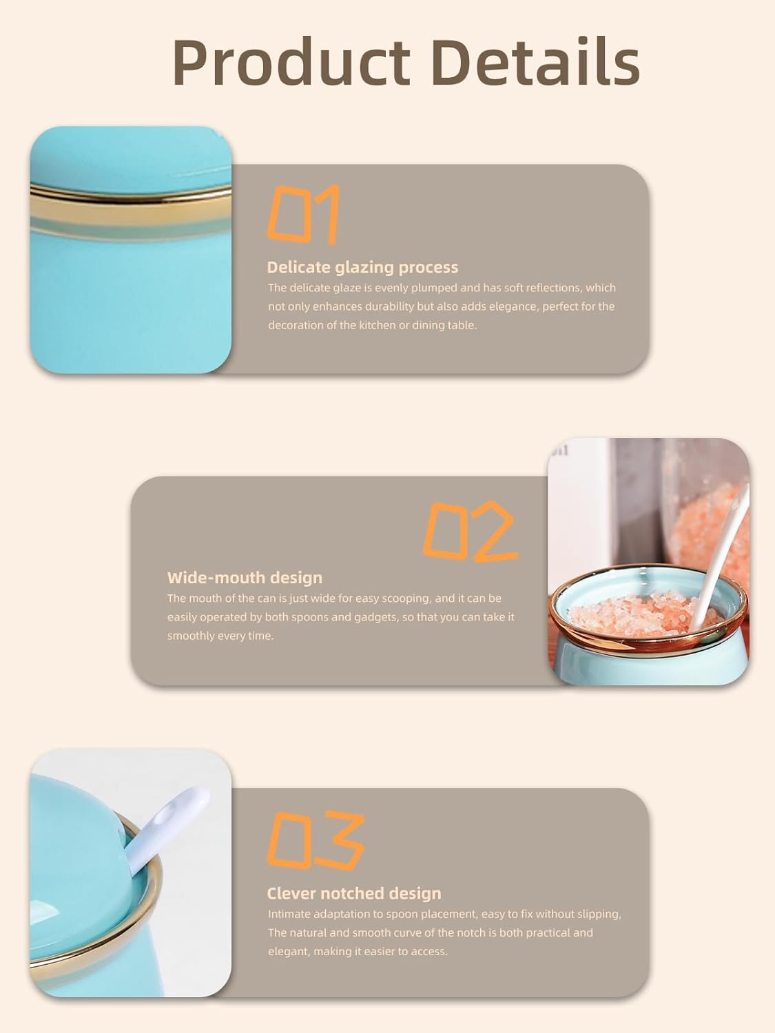 HAOTOP 12oz Sugar Bowl with Lid and Spoon,Simple Ceramic Sugar Jar Sugar Container Sugar Dispenser Coffee Bar Accessories, Modern Kitchen Countertop Canisters, Turquoise