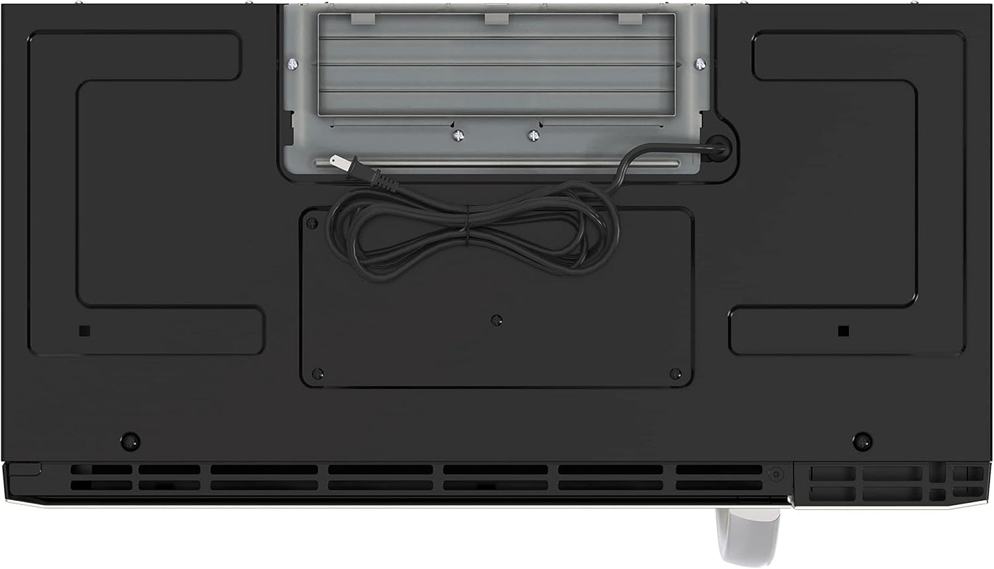 KoolMore KM-MOT-2SS Range Microwave Oven Lamp and 300CFM Recirculation Vent Hood, Auto Cook Menus, Reheat Function, 11 Power Levels, Timer, and Weight Defrost, 30 in/1.9 Cu. Ft, Silver