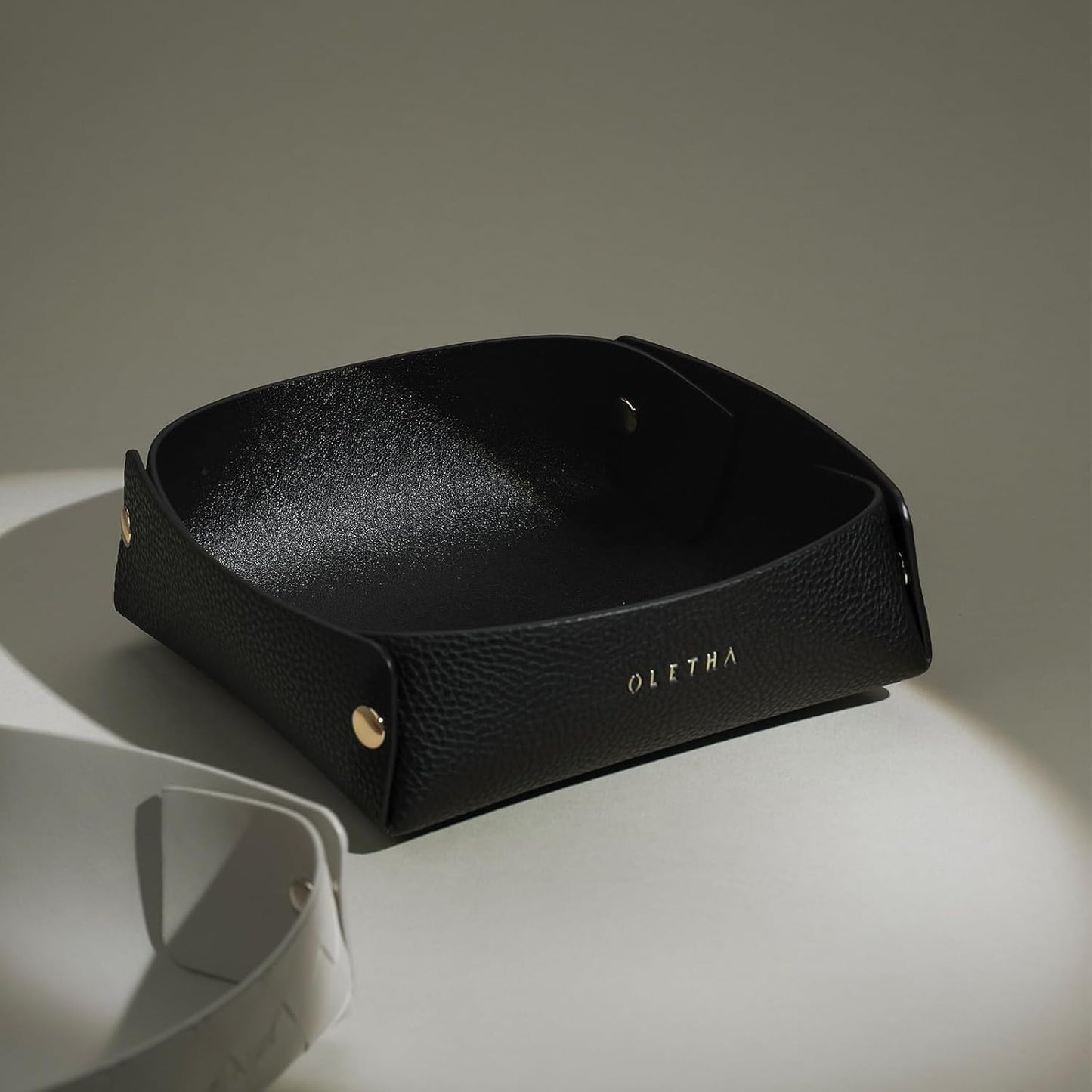 OLETHA Napkin Holder for Luncheon Napkins - Aesthetic Desk Decor for Kitchen & Dining Table - Black