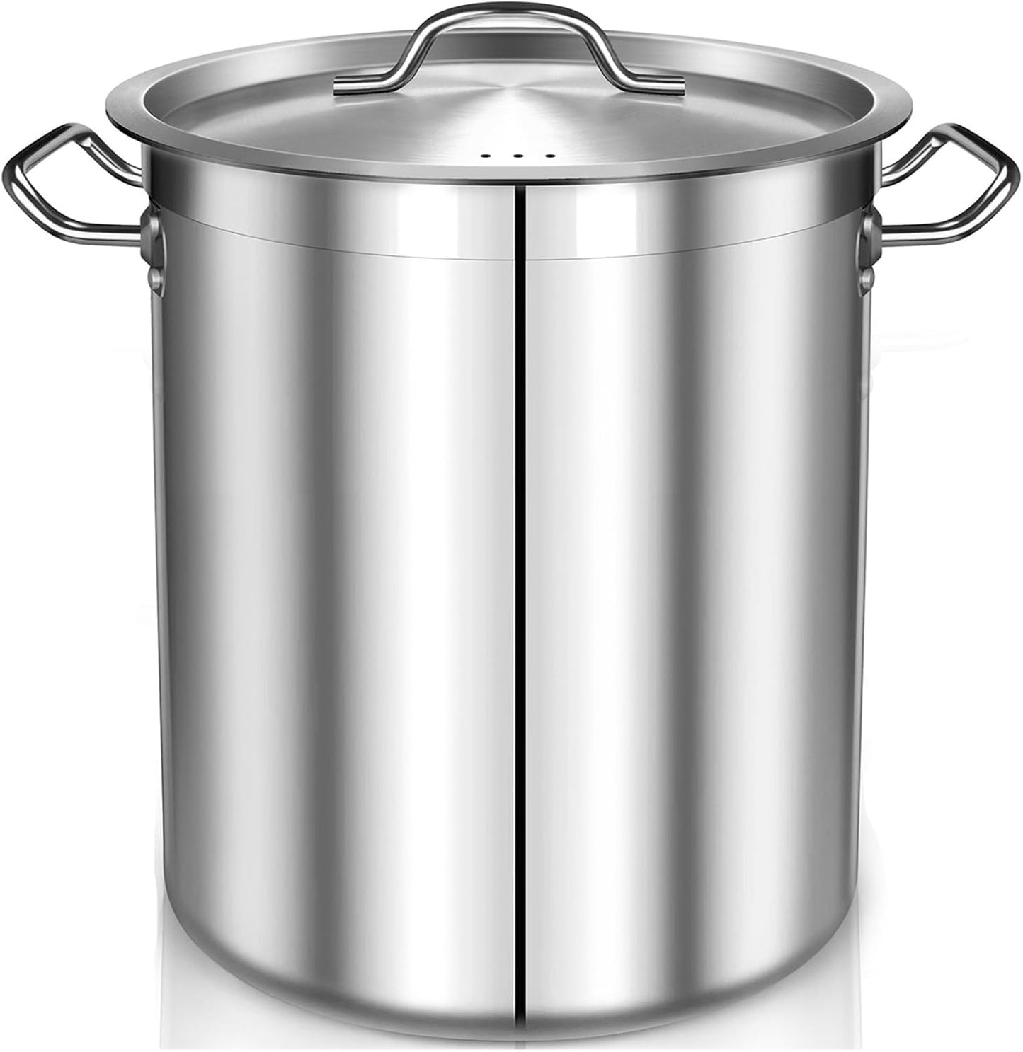 75 Quart Stainless Steel Stock Pot with Lid – Extra Large Commercial Cooking Pot for Soup, Stew, Seafood – Heavy Duty, Induction Ready – Perfect for Restaurants & Big Gatherings