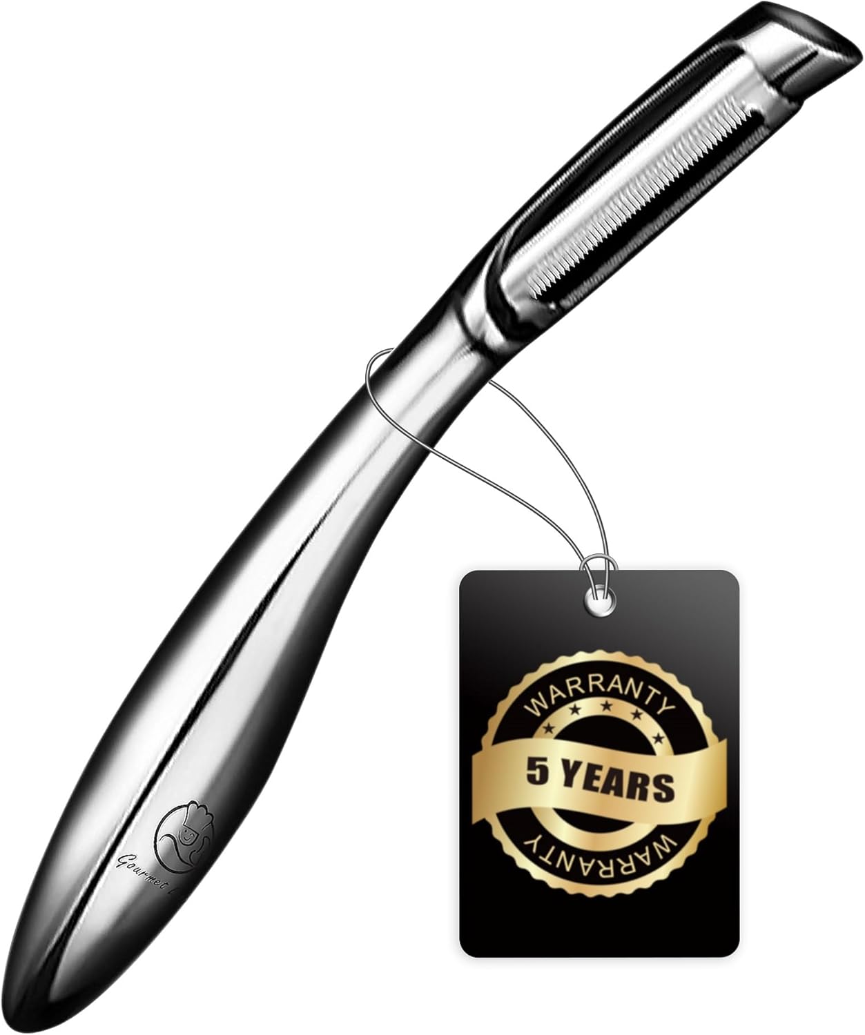 Vegetable Peeler, Premium Stainless Steel Potato Peeler, High Tensile Ultra Sharp Blade Fruit and Food Slicer, I Shaped with Ergonomic Non-Slip Handle, Dishwasher Safe with 5 Years Warranty