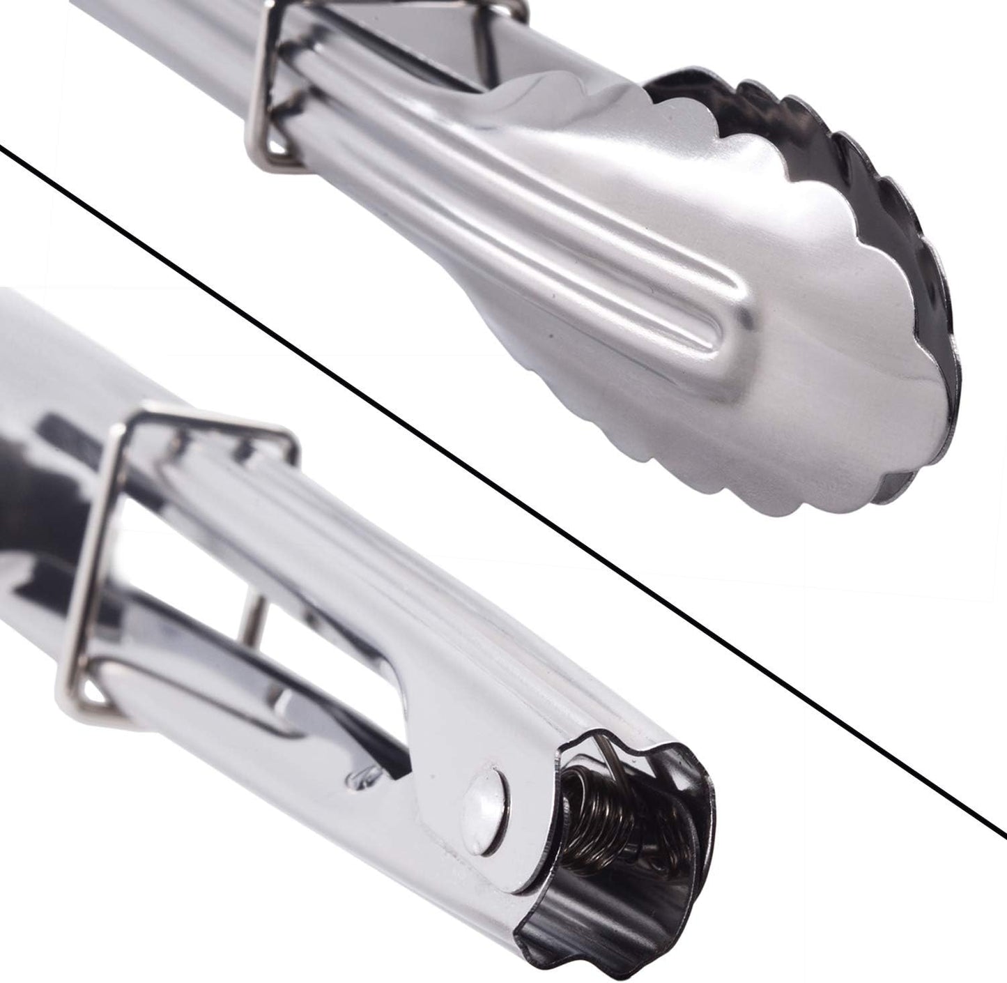 Mini Stainless Steel Serving Tongs Small Tongs for Serving Food Cooking Salad Grilling (7-Inch 3 Pieces)