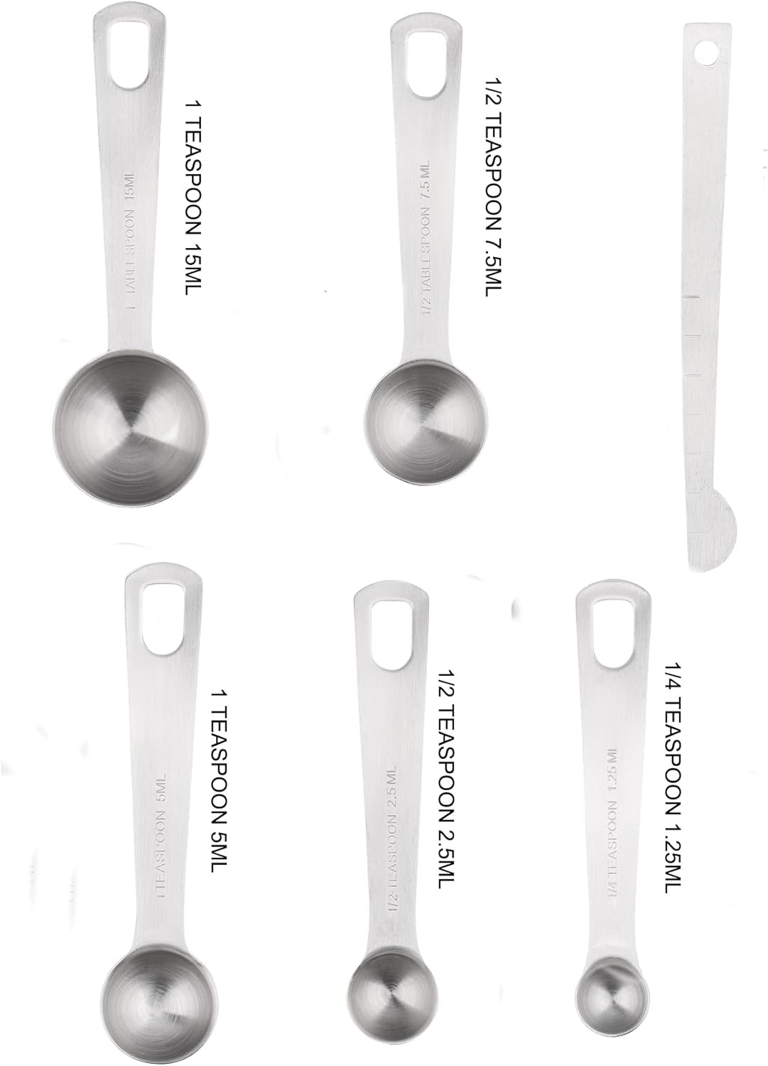 Measuring Cups and Spoons Set, 18/8 Stainless Steel Measuring Cups & Spoons Set with Leveler & Measure Equivalents, Dry & Wet Metal 5 Measure Cups & 5 Measuring Spoons for Kitchen & Baking