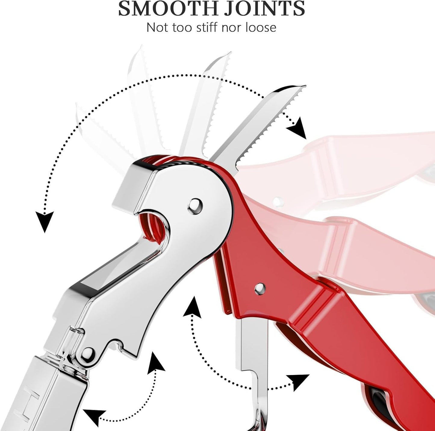 HYZ 2-Pack Wine Opener Waiter Corkscrew, Professional Wine Key for Servers, Bartender with Foil Cutter, Manual Wine Bottle Opener Double Hinged (Red)