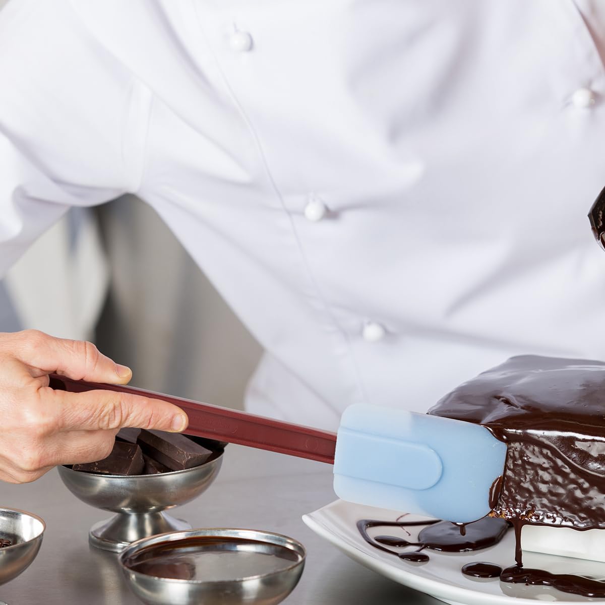 Commercial Spoonula Rubber Spatula Set, High Heat Spatula Spoon 16 Inches, Commercial Spatula for Cooking, Rubber Spatula Set Resistant to 500℉ (1 Scrapers+1 Spoonula 16"/L)