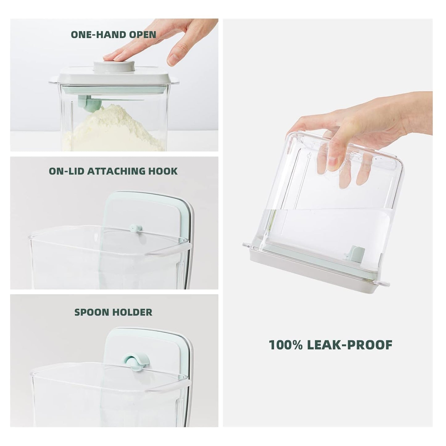 1000ml Formula Travel Container Airtight Formula Dispenser On The Go, 11OZ, 0.66LB, 300g, Clear