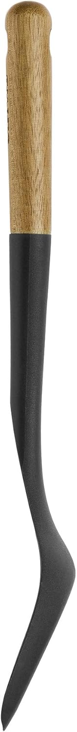 STAUB Wok Spatula, Perfect for Scooping, Flipping, Stirring, and Turning Stir Fries, One Size, Durable BPA-free Matte Black Silicone, Acacia Wood Handles, Safe for Nonstick Cooking Surfaces