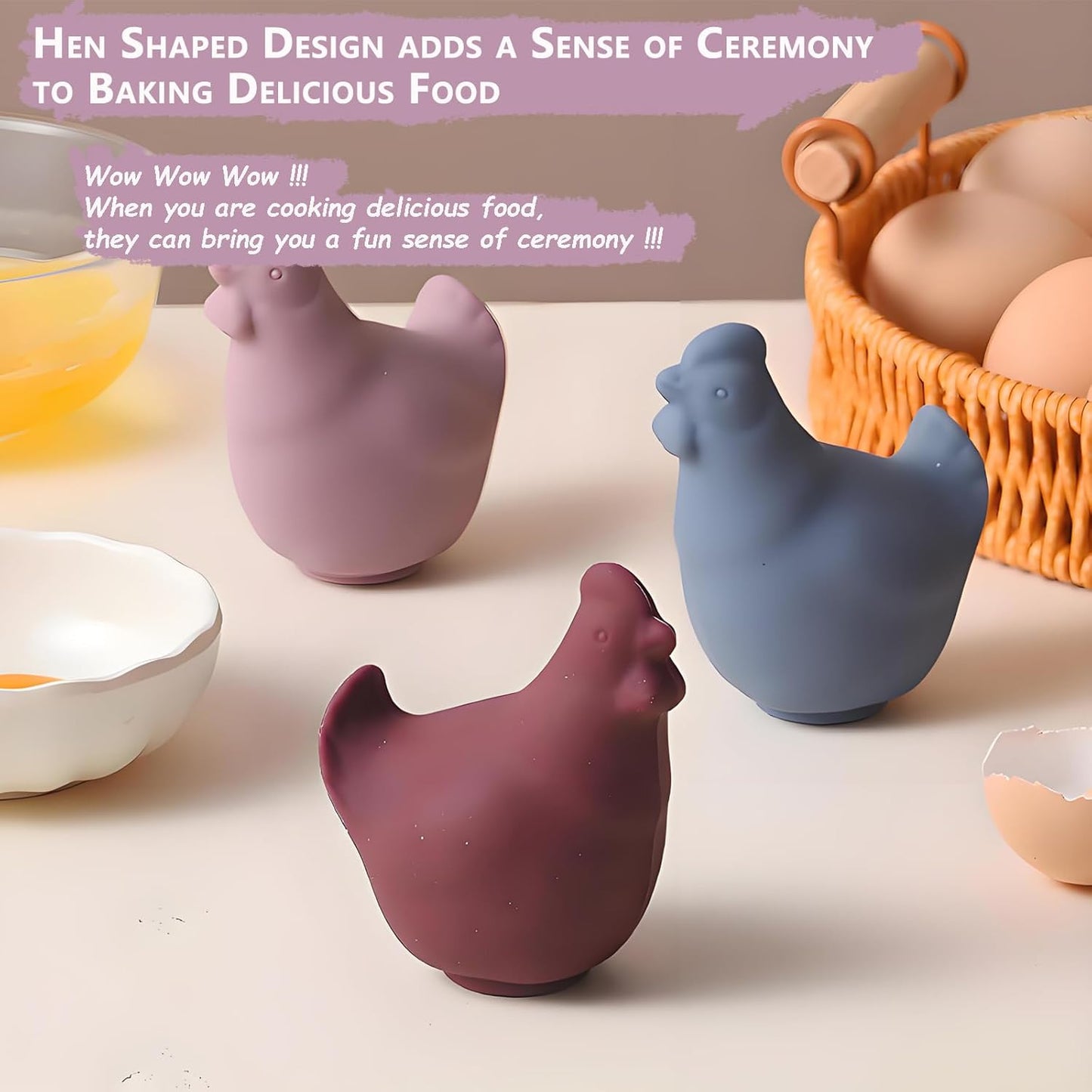 New Egg Separator for Raw Eggs, Egg Yolk Separator, Baking Tools for Home Chefs & Cooking, No Mess & Dishwasher Safe （Silicone Pink）