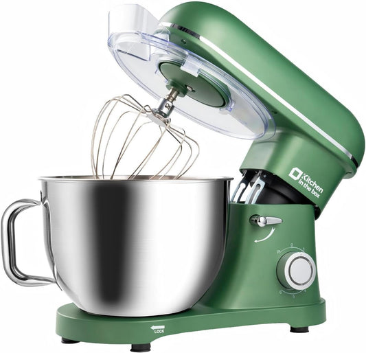 Kitchen in the box Stand Mixer, 900W 8.5QT Kitchen Electric Mixer, 6-Speed Large Capacity Food Mixer for Home Cooks with Egg Whisk, Dough Hook & Flat Beater (Green)