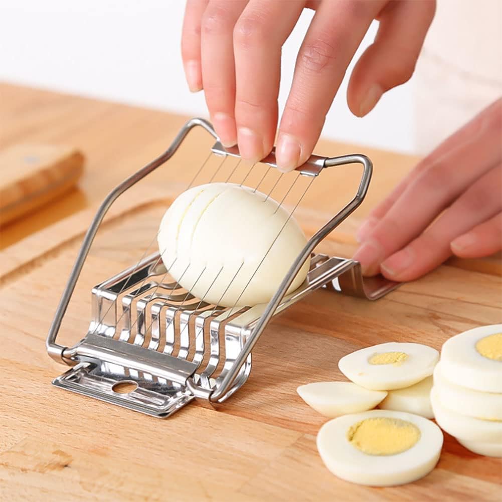 Egg Slicer for Hard Boiled Eggs, Stainless Steel Wire Multi-Purpose Egg Slicer, Kitchen Utilities, Can Cut Eggs Bread Mushroom Soft Fruit