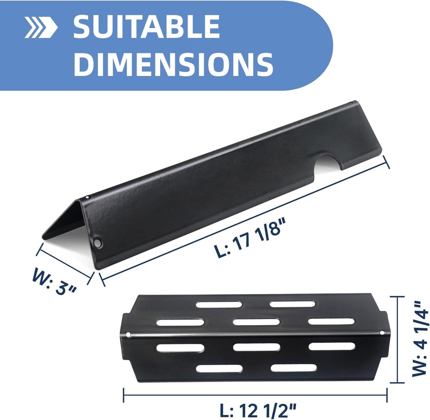 66097 Grill Grates with Grill 66041 66796 Flavorizer Bars Heat Deflectors for Weber Genesis II Grill Parts, E-410, S-410, Genesis II LX E-440, S-440,Porcelain Heat Plate Deflectors