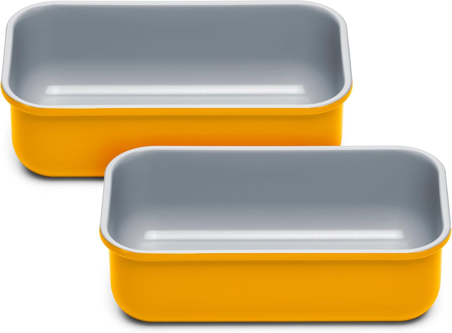 Caraway Non-Stick Ceramic 1 lb Loaf Pan Duo - Naturally Slick Ceramic Coating - Non-Toxic, PTFE & PFOA Free - Perfect for Pound Cakes, Breads, & More - Marigold