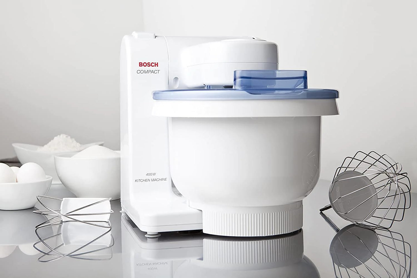 Bosch MUM4405 Compact Tilt-Head Stand Mixer with Pouring Shield, 400 watt, 4 Quart