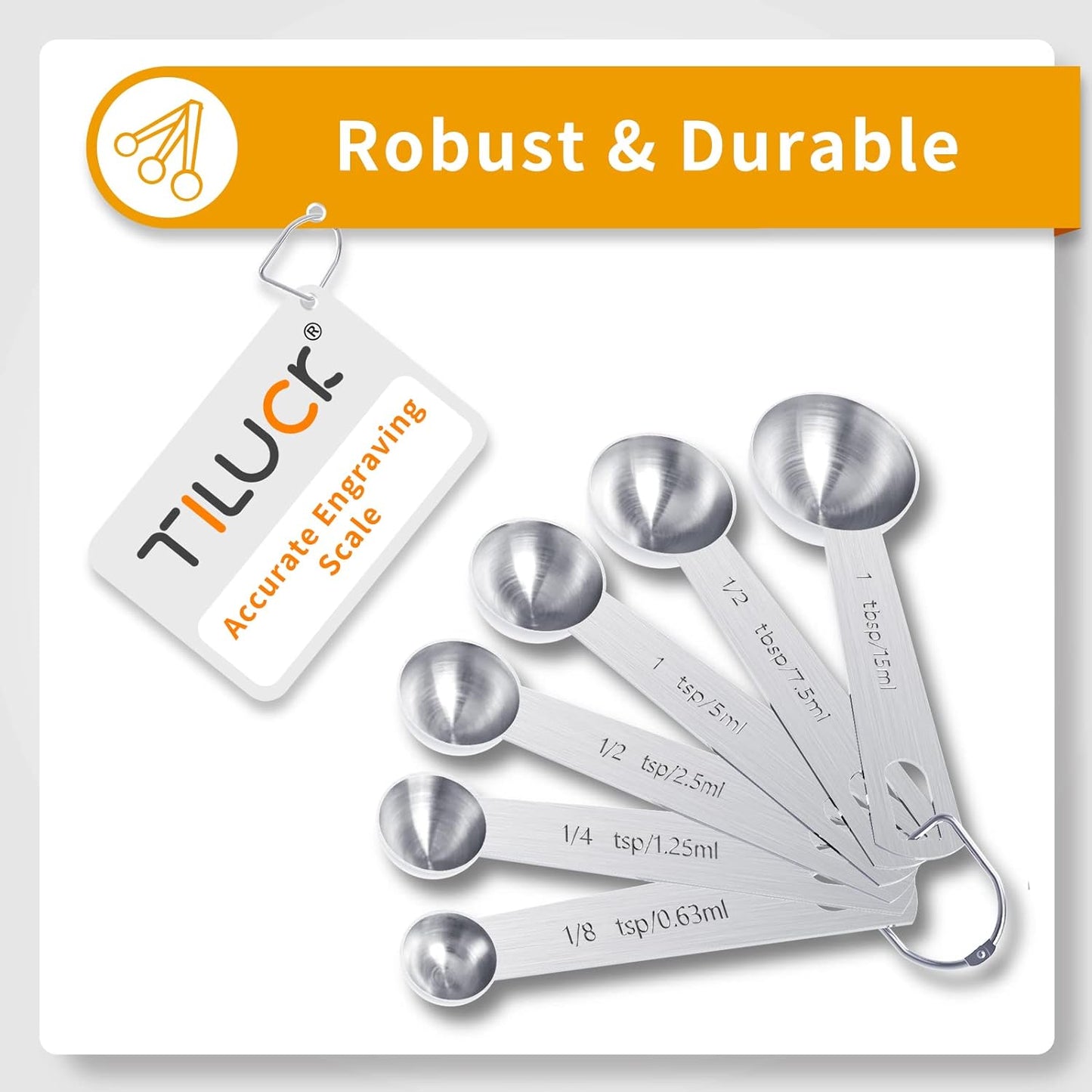 TILUCK Stainless Steel Measuring Cups & Spoons Set, Cups and Spoons,Kitchen Gadgets for Cooking & Baking (10)