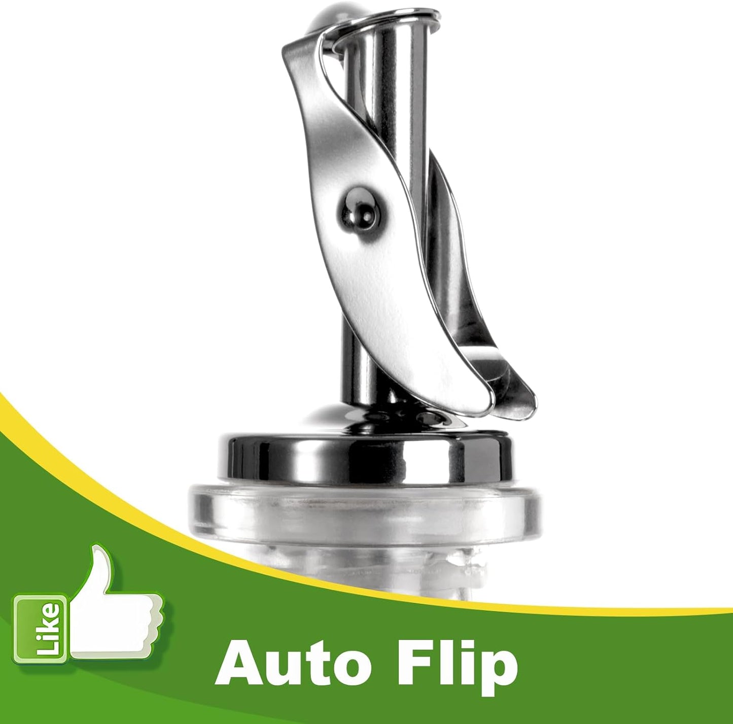 4 Pack Automatic Liquor Pour Spouts, Auto Flip Olive Oil Dispenser Spout, Pour Spouts for Liquor Bottles, Olive Oil Spouts, Bottle Pourers for Alcohol Wine Syrup Home Bar Accessories Silver