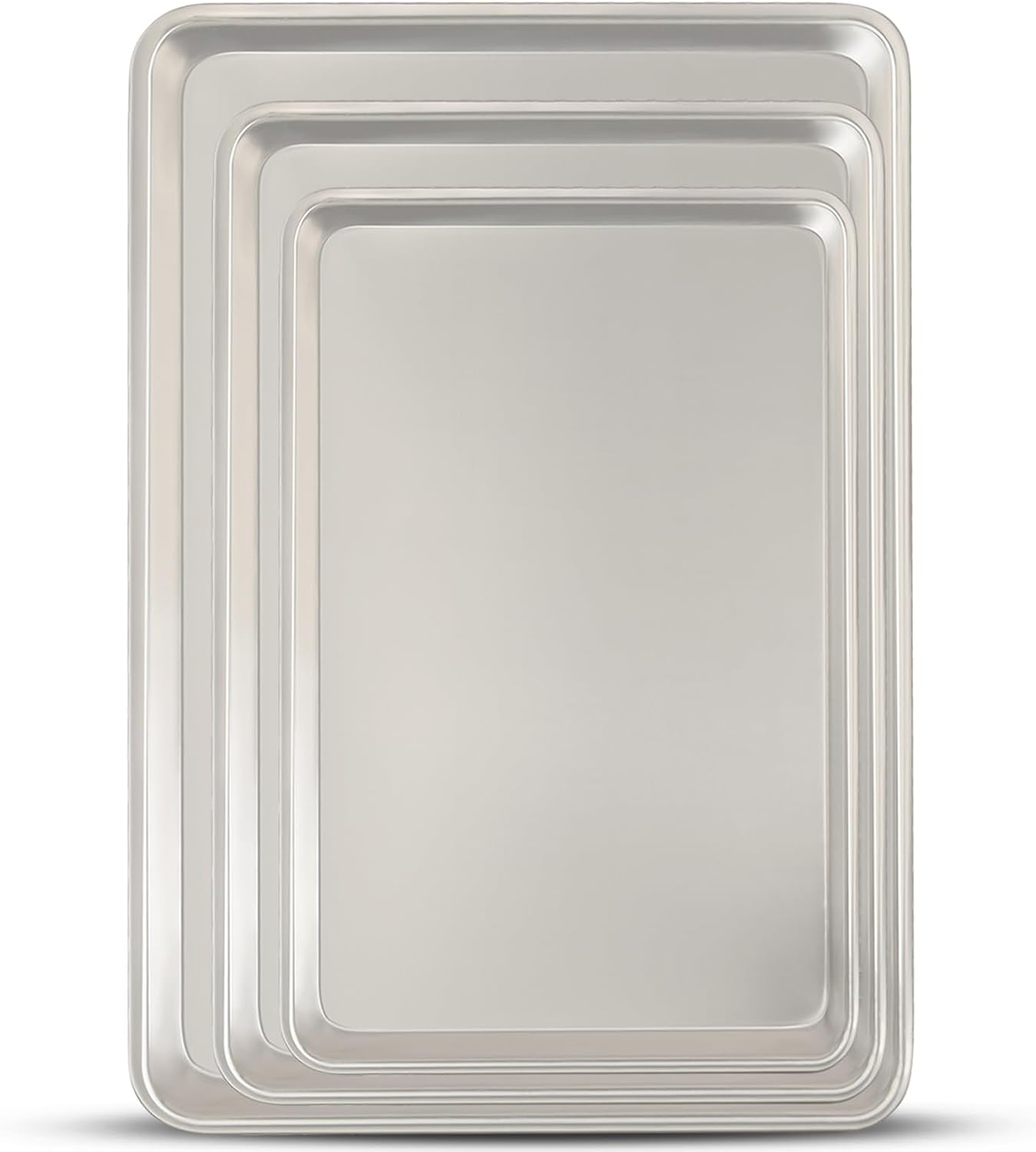 Baking Sheet Pan Set of 3, Commercial Quality Aluminum Cookie Sheets for Oven, Umite Chef Warp Resistant Baker's Half/Quarter/Jelly Roll Pans, Thick Cookie Tray Pans for Baking, Roasting