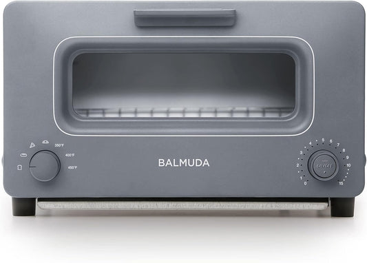 BALMUDA The Toaster | Steam Oven Toaster | 5 Cooking Modes: Sandwich Bread, Artisan Bread, Pizza & Pastry, Oven | Precise Heat Control | Steam Technology | Baking Pan | US Version | Gray