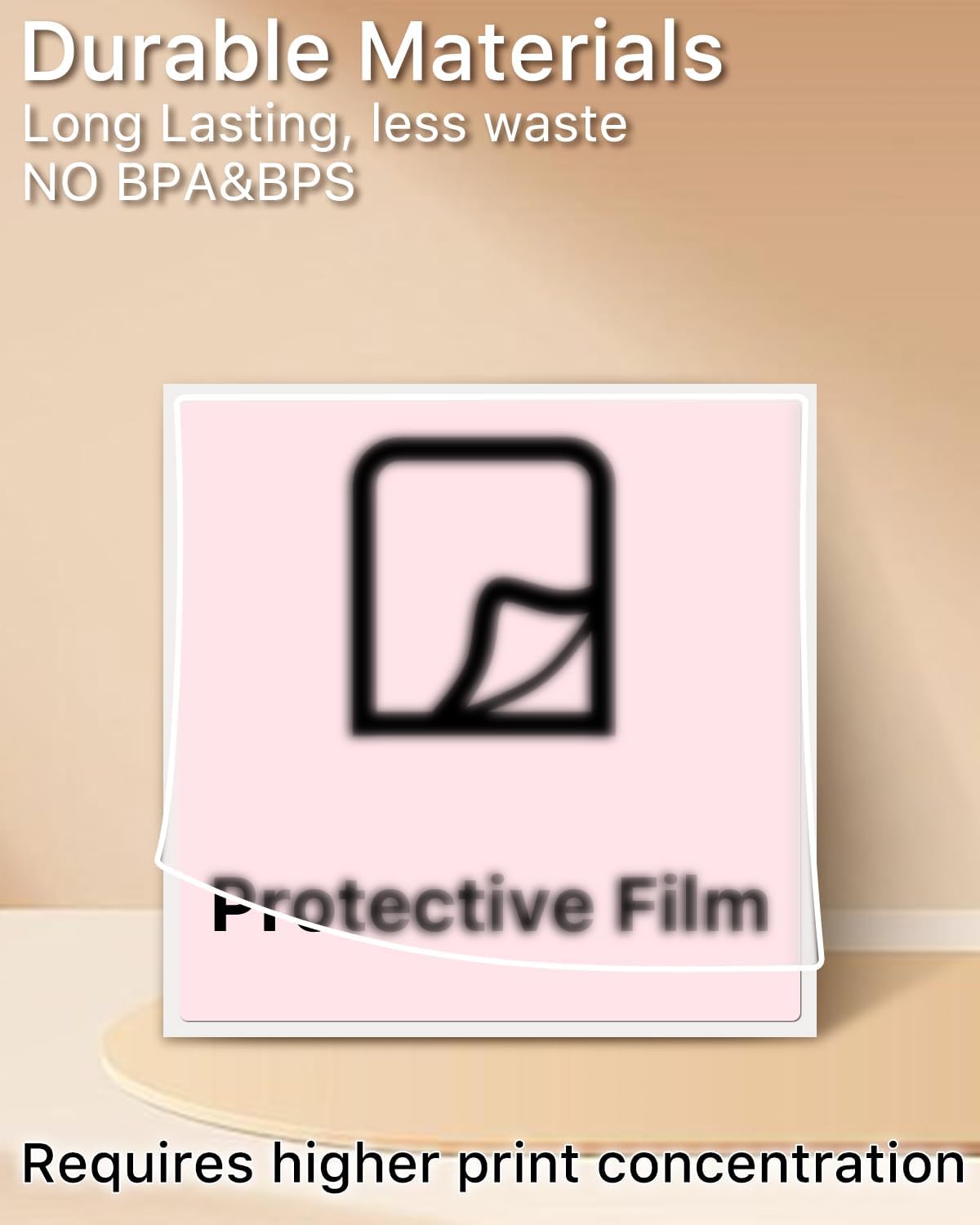 iEager Pink Square Thermal Label Stickers, 3" x 3" Self-Adhesive Square Direct Thermal Labels with Perforation Line, 500 Sheets/Roll