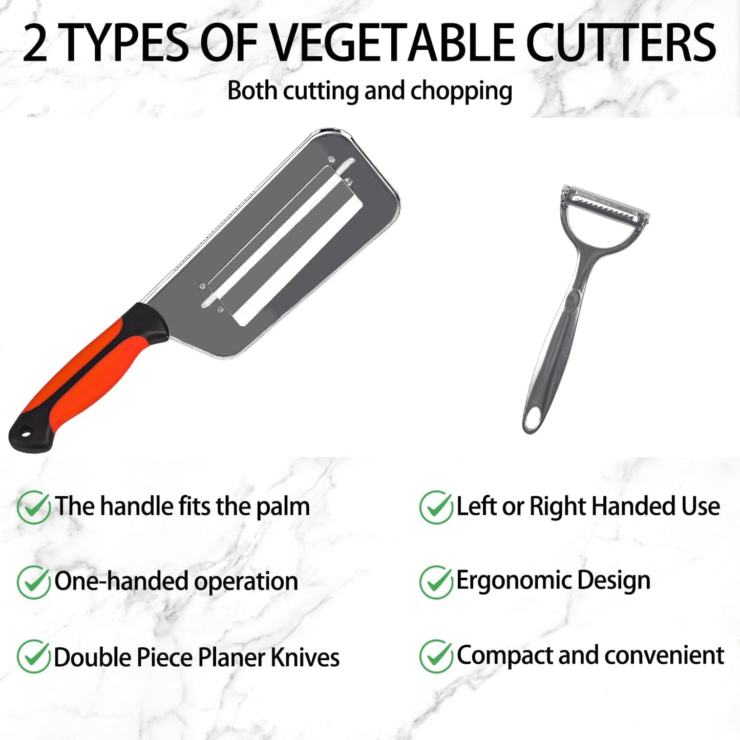 Julian Peeler for Vegetable, Multifunctional Vegetable Cutter Set – Stainless Steel Double-Layer Slicer with Julienne Peeler for Cabbage, Carrots, Potatoes – Kitchen Prep Tool Combo