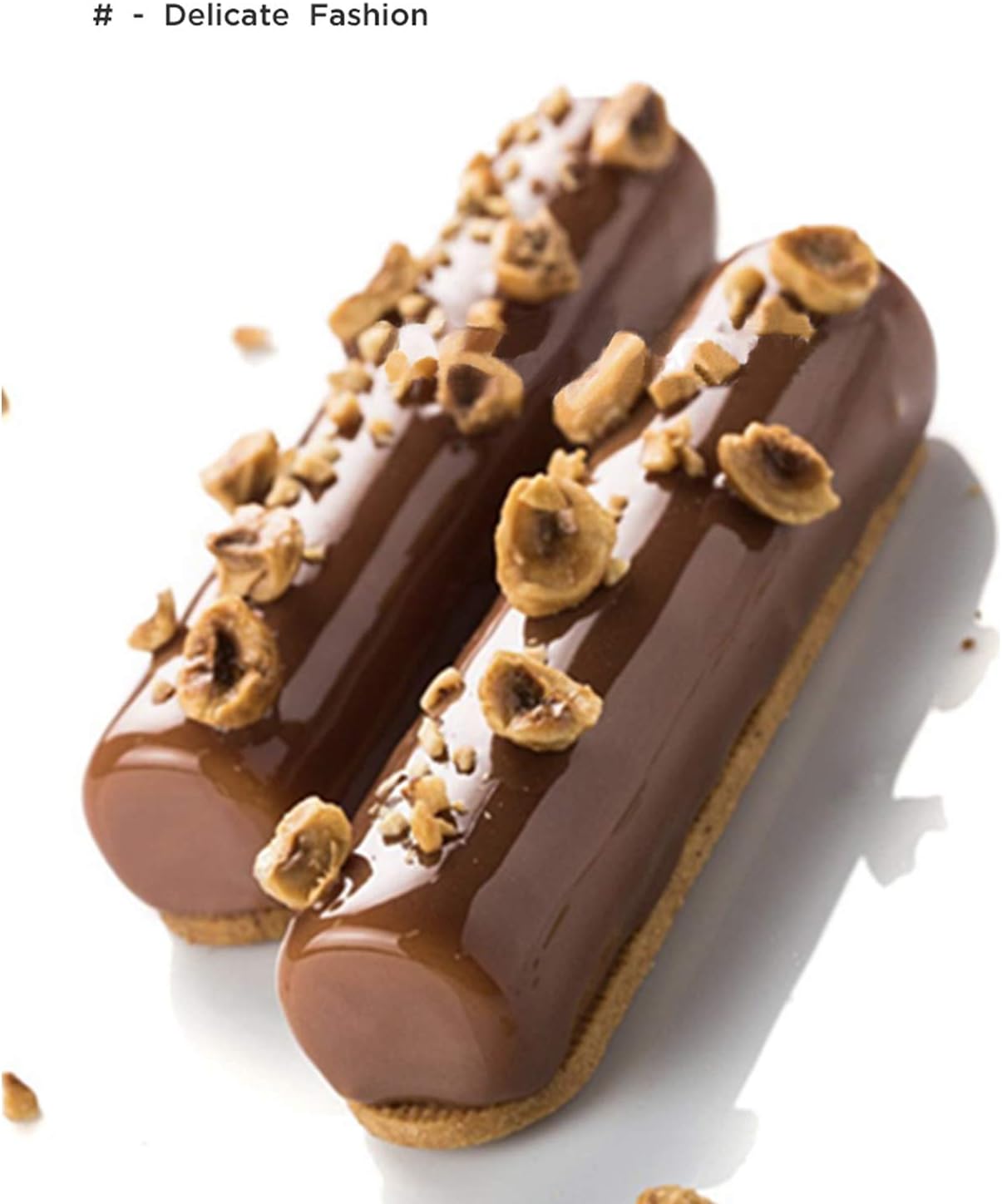 OCPO KITCHEN Cylindrical Silicone Mold for Baking Mousse Cake, 3D Silicone Baking Molds for Cakes, French Dessert, Pastry Chocolate, Silm Bar, Cake Decoration Mold, 3D Cylindrical Shape (8-Cavity)