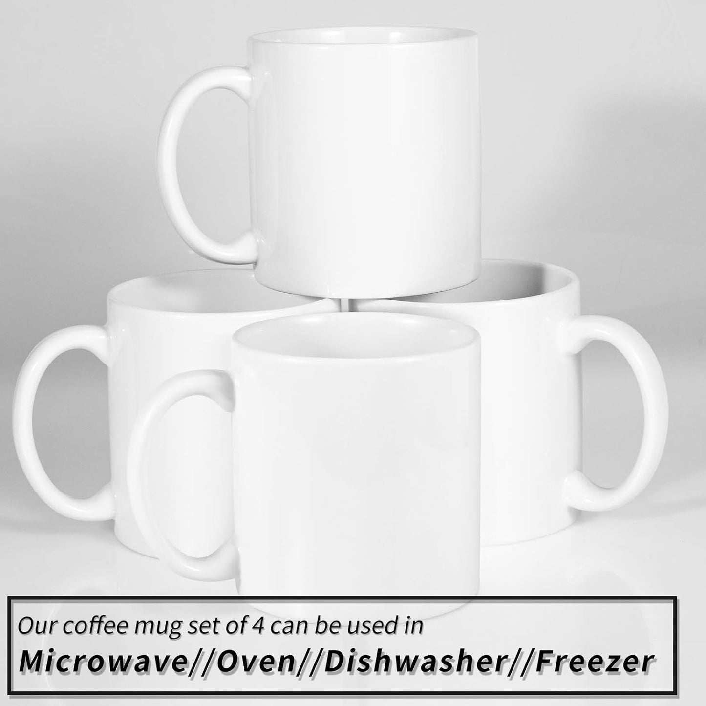 22oz white Super Large Ceramic Coffee Mugs Large Handles Set of 4