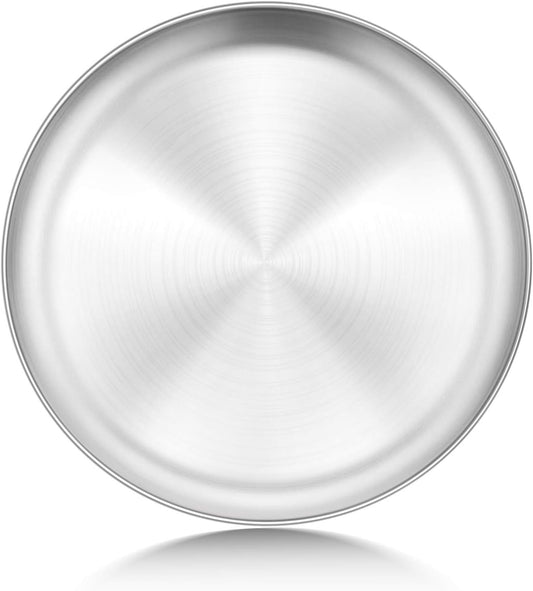 P&P CHEF Pizza Pan Bakeware for Home Kitchen, Stainless Steel Pizza Tray for Baking Pizza, Healthy & Reusable & Easy Clean, Oven & Freezer Safe, 10 Inch & Silver