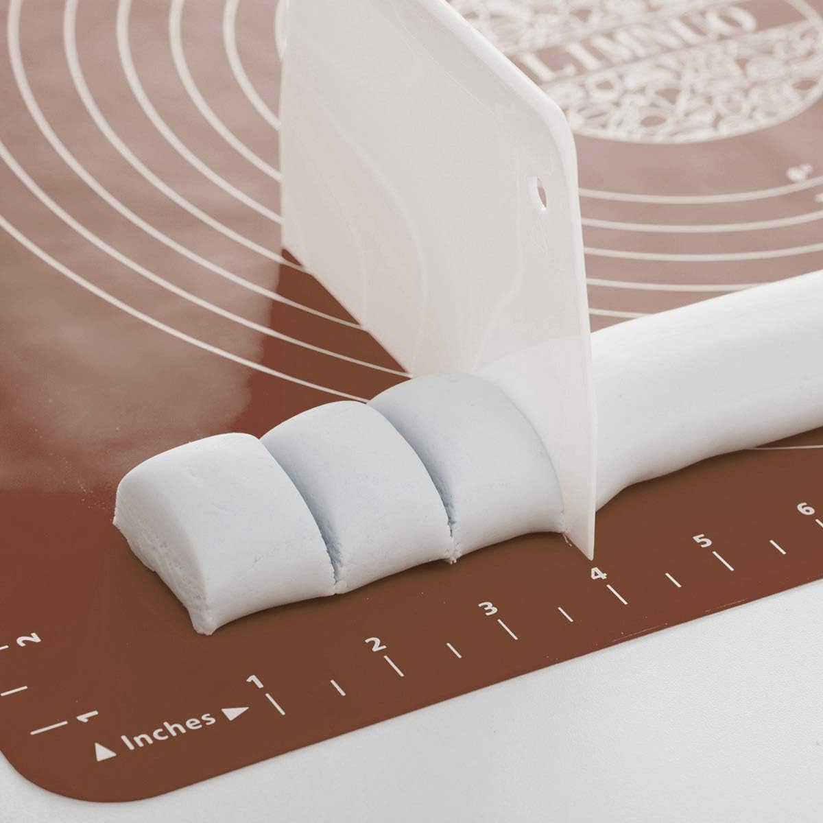 LIMNUO Silicone Baking Mat, Extra Thick Large Non Stick Pastry Mat Sheet for Dough Pie Crust Rolling Mats (Brown, L-16''(W)*24''(L))