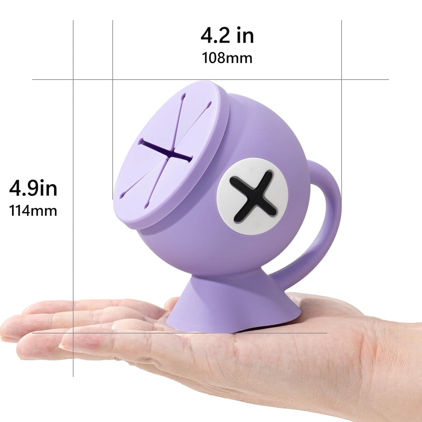 Li&Zhao Toddler Snack Cups - Baby Snack Containers Silicone Snack Cups for Toddlers Spill Proof Baby Food Catcher for Toddlers and Babies(Purple)