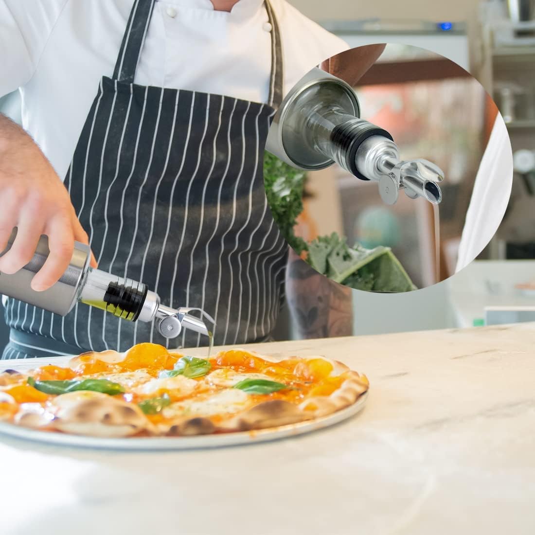 MEETSWEET Olive oil dispenser spout, pour spouts，304stainless steel automatic opening and closing spout, leak-proof, for olive oil, vinegar, wine and other liquid bottles (304rose) 2pcs