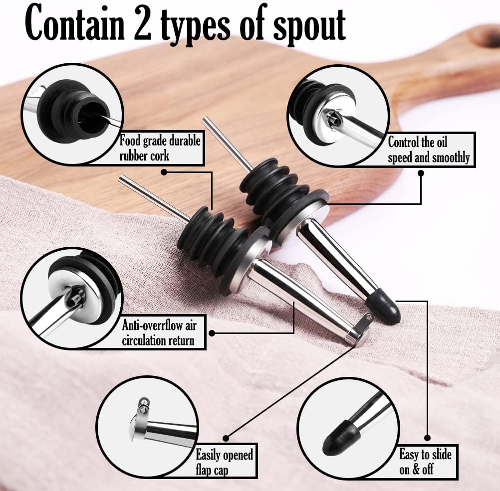 Sweejar Ceramic Olive Oil Dispenser Bottle, Opaque Oil Cruet Protects Oil to Reduce Oxidation, Suitable for Storage Oil, Vinegar, Coffee Syrups & Other Liquids, Pack of 1, 15.5 Fl Oz (Light Blue)